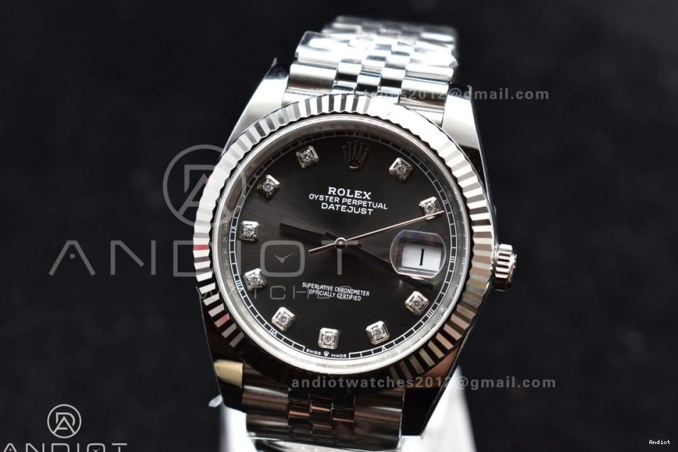 Clean Best 126334 DateJust On Steel SS Grey 41 Diamonds Edition 1:1 904L Jubilee Dial Bracelet VR3235 0519
